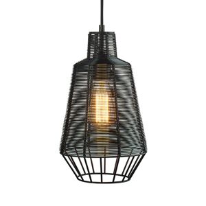 Lucande Tinko klietková závesná lampa čierna 20 cm
