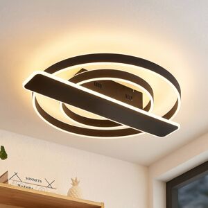 Lucande Linetti stropné LED svetlo čierna okrúhle