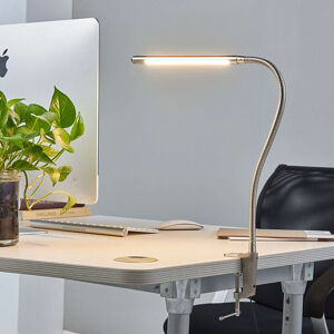 Dizajnová stolná lampa hliníková so svorkou vrátane LED - Lionard