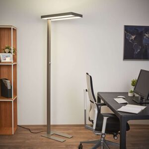 Moderná hliníková podlahová lampa vrátane LED a stmievača - Logan