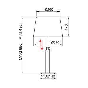 Aluminor Aluminor Quatro Up stolná lampa drevo eben/chróm