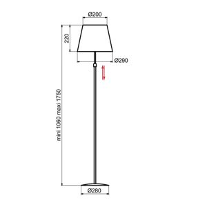 Aluminor Aluminor Store stojaca lampa, biela/čierna