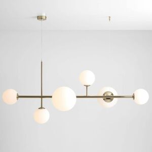 Závesná lampa Dione, šesť-plameňová, zlatá
