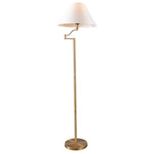 Stojacia lampa Swing bronzová s bielym tienidlom
