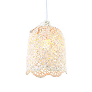 Závesná lampa Háčkovaná 3 biela