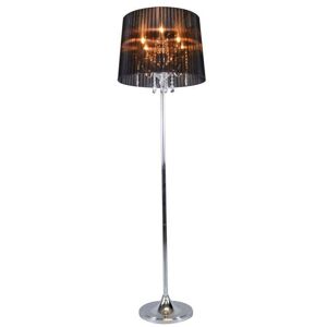 Klasická stojaca lampa chróm s čiernym tienidlom - Ann-Kathrin 5