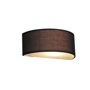 Rustikálna nástenná lampa polkruhová čierna - Drum
