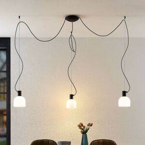 Lucande Lucande Serina závesná lampa, 3-pl., sklo biela